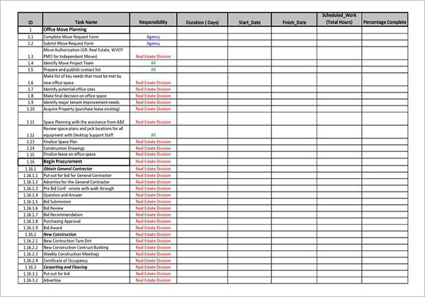 Free Excel Moving Checklist Template