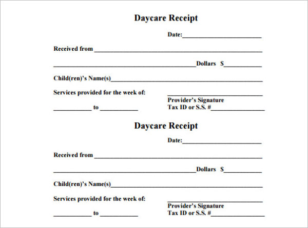 21 daycare receipt templates free pdf word excel formats