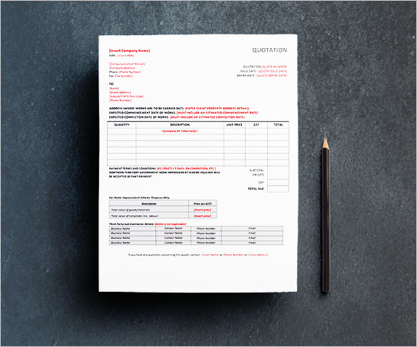 Free Quotation Template