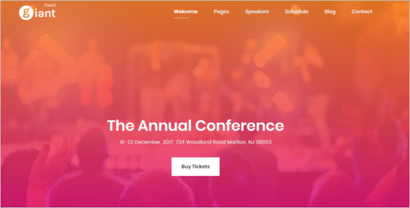 Gaint Event Planning Website Theme