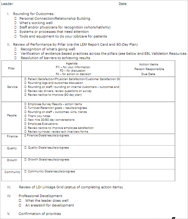 High School Budget Meeting Template