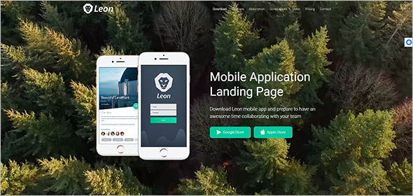 Intense App Landing Page Template