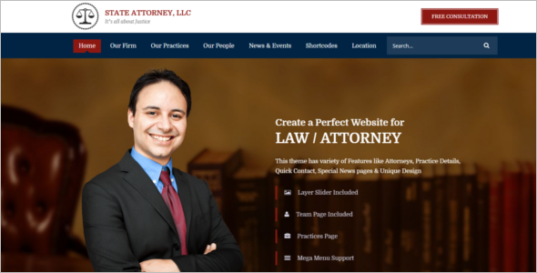 Law Firm Website Template Free Download
