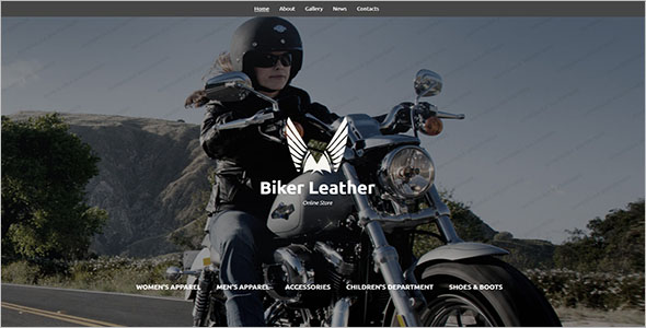 Leather Apparel Store Website Template