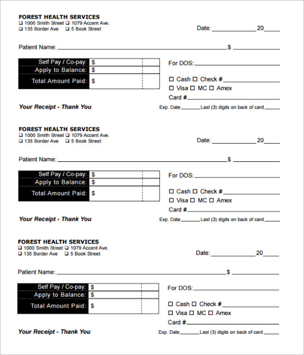 22 medical receipt templates free pdf doc excel formats