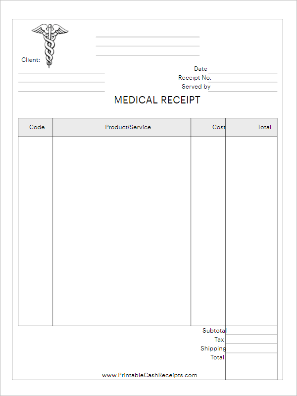 22 Medical Receipt Templates Free PDF Doc Excel Formats