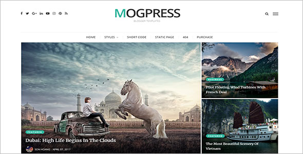 Mogpress Video Blogger Template