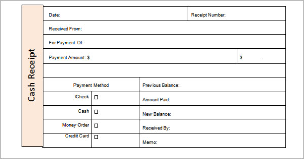 Money Receipt Format In Doc