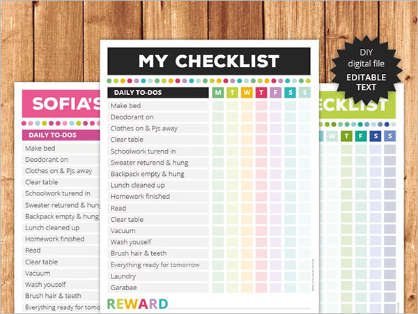 Multifunctional Checklist Template