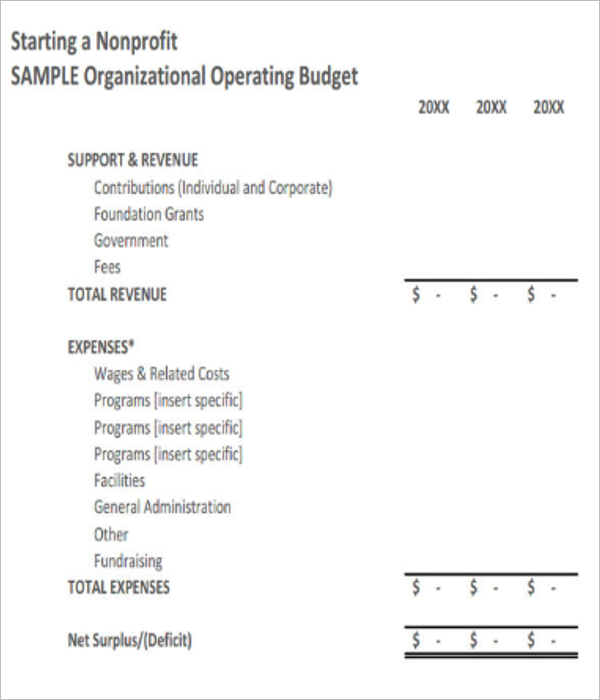 10+ Free Non Profit Budget Templates Excel, Word, Sample Formats