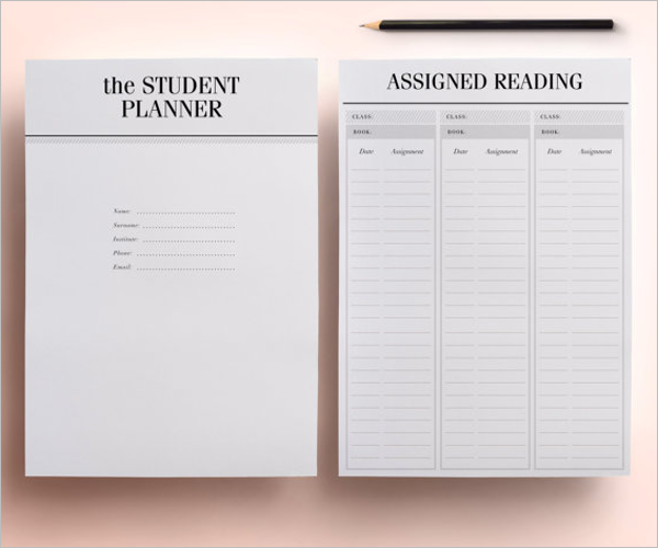 Online Planner Template For Homework