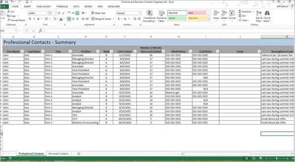 Personal Inventory Tracking Template