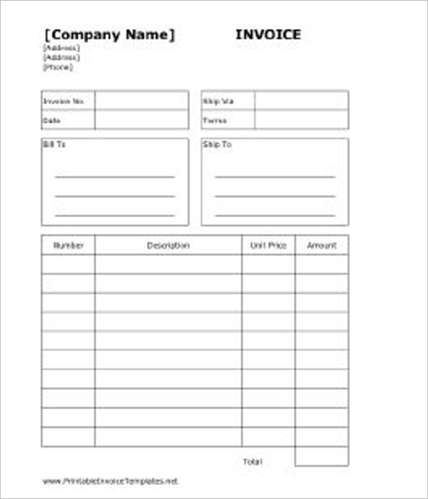 plumber invoice template word