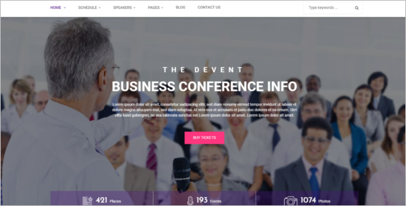 Popular Event Management Website Theme
