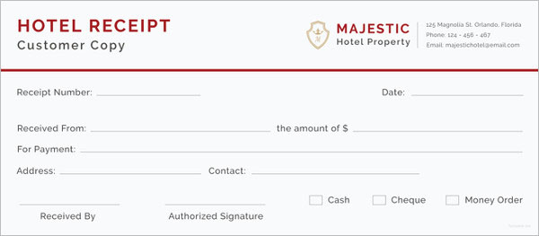 21 hotel receipt templates free pdf word excel samples