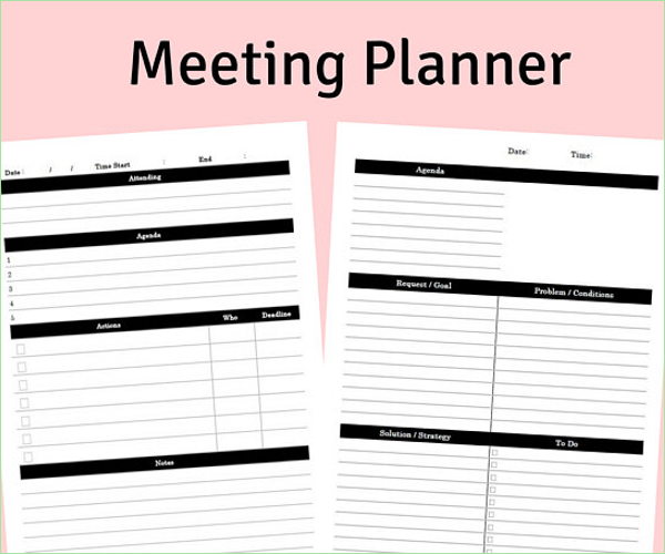 Printable Team Meeting Minutes Template