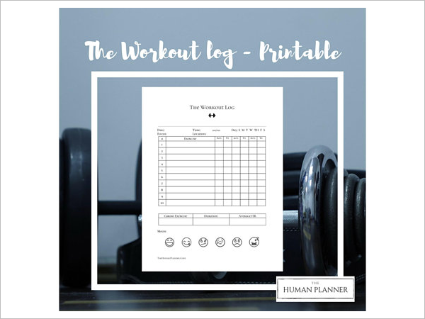 Printable Workout Log Template