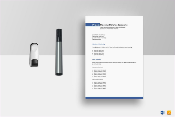 Project TeamÂ  Meeting Minutes Template