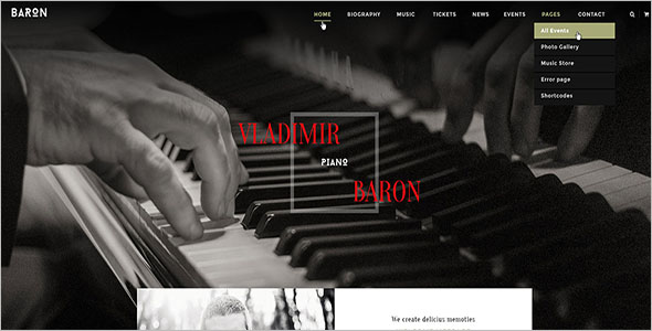 Responsive Joomla Template For Music