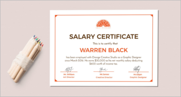 Free salary certificate templates