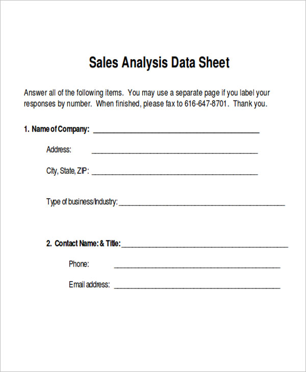 18+ Sales Sheet Templates Free PDF, Word, Excel, PSD Formats