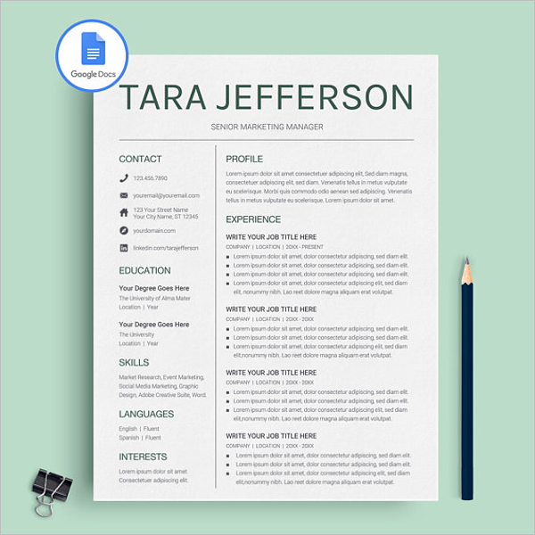 article google docs template