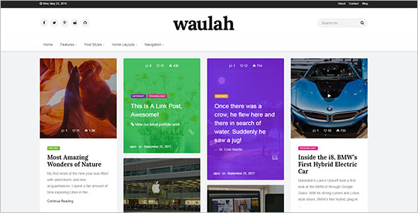 Scroll Grid Style Blog Template