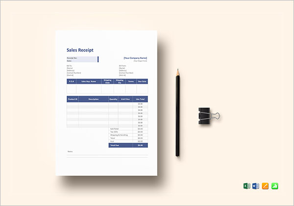 Service Receipt Template