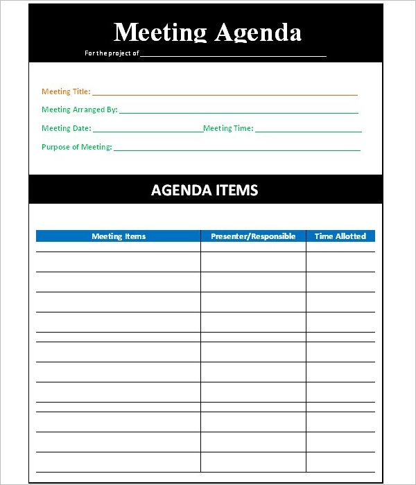 31+ Simple Agenda Templates Free Word, PDF Format Examples