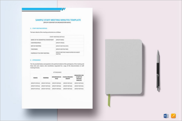 Staff Minutes of Meeting Template in Word