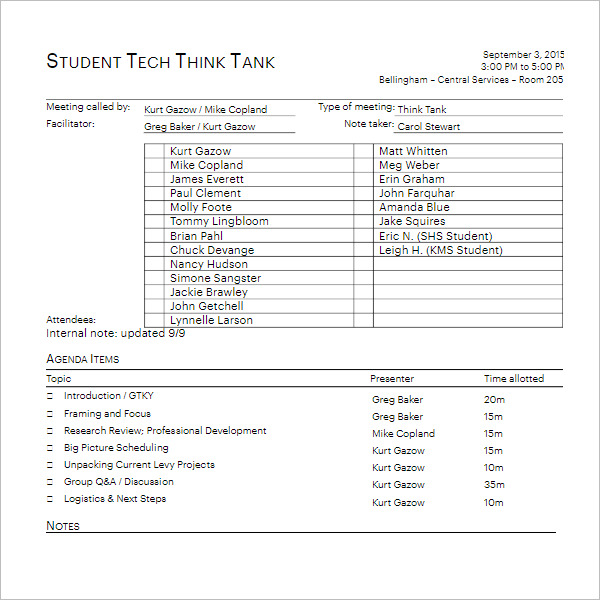14 Student Agenda Templates Free Word PDF Excel Samples