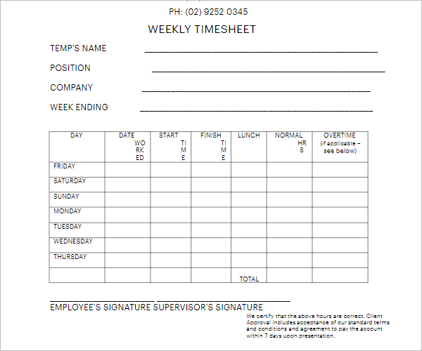 Task & Time Tracking Template