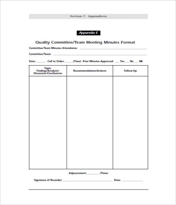 Team Meeting Minutes Free Download