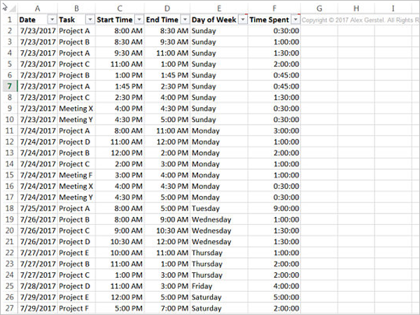 Time Tracking Template PDF