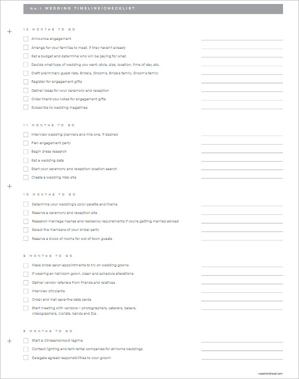 Wedding Checklist Template PDF