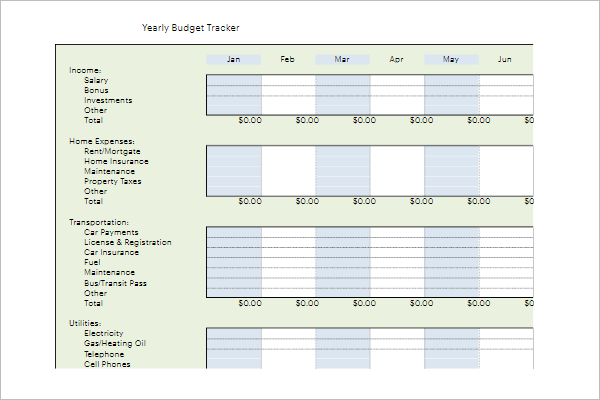Weekly Budget Tracking Template