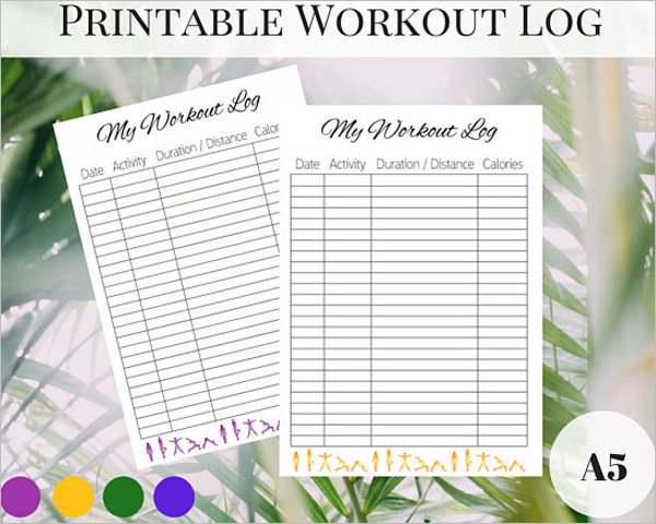 Workout Log Template PDF Format