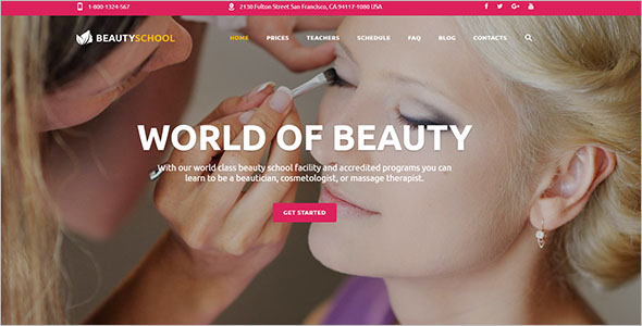 Beauty School Website Template