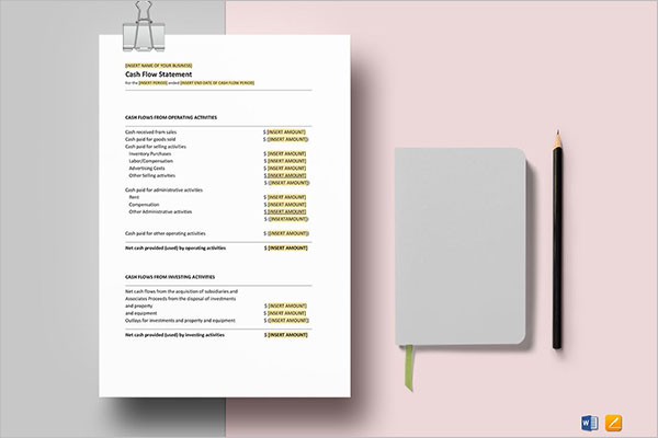 statement of cash flows proforma