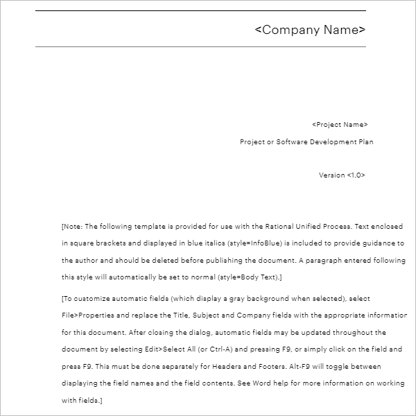 Company Development Plan Template