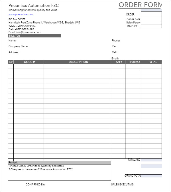 35+ Sales Order Templates Free PDF, Doc, Excel Formats