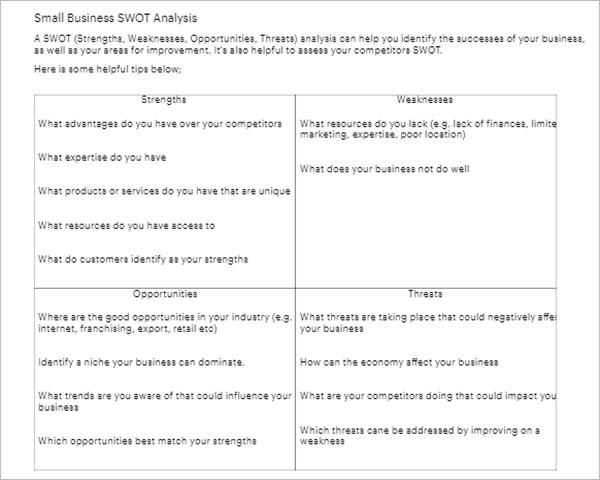 Employee SWOT Analysis Sample