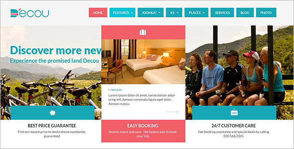 Flat Tour & Travel Website Template