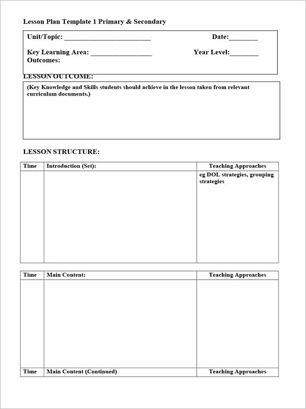 Top Blank Lesson Plan Template Nz Unit Lesson Plans Template Intended 