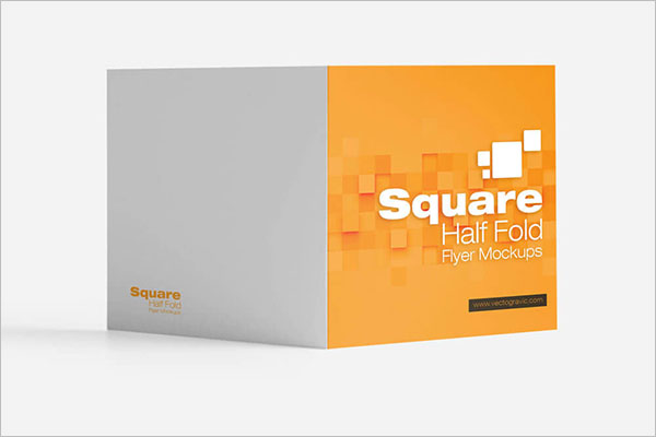 Half Fold Brochure Mockup Free PSD
