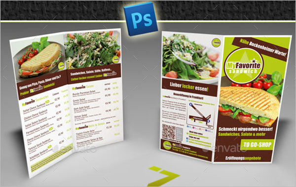 Half Fold Menu Brochure Template