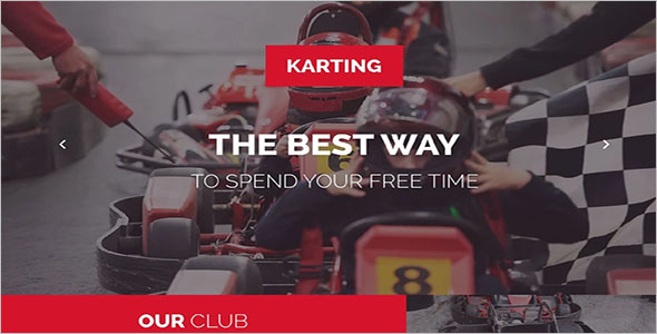 Karting Responsive Landing Page Template