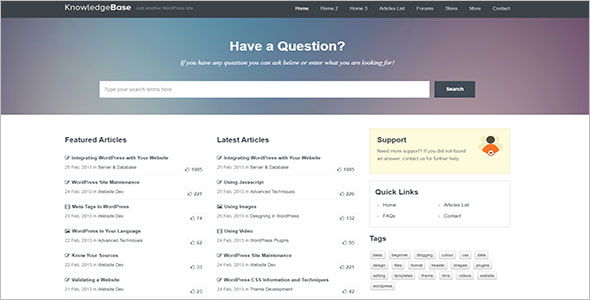 Knowledge Base Wiki WordPress Theme
