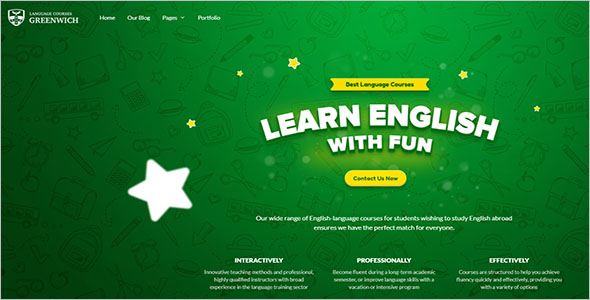 Language School Website Template