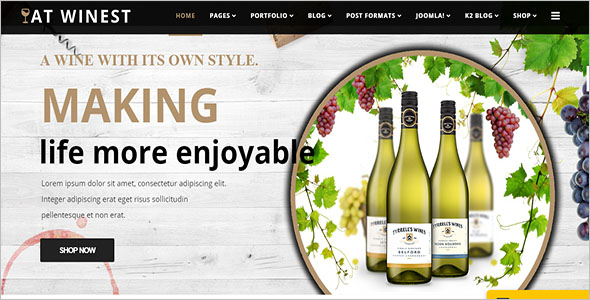 Latest Wine Store VirtueMart Template